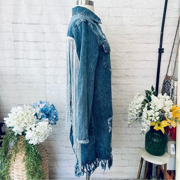 Long Tassel Back Denim Jacket - Picture 10 of 16